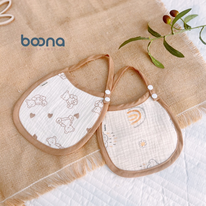 Yếm xô 4 lớp Muslin Boona, yếm xô Style Hàn Quốc cho bé yêu / yếm buộc dây sơ sinh