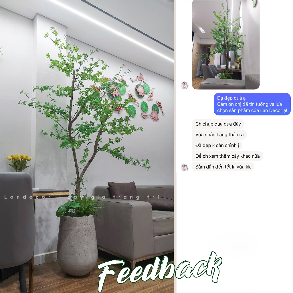 Cây thạch nam giả - Cây giả trang trí nội thất phòng khách, văn phòng đẹp tự nhiên, giống hệt cây thật )