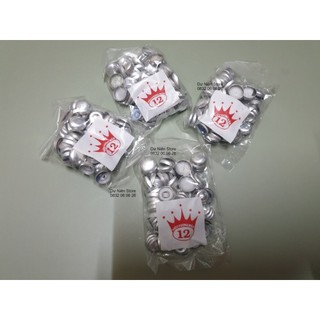 Nút bọc vải đủ size chân nhôm & chân nhựa gói 50 nút.