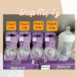 (Mẫu mới nhám) Núm ti Avent Natural số 1, 2, 3, 4, 5 mẫu mới chính hãng cho bình sữa Avent