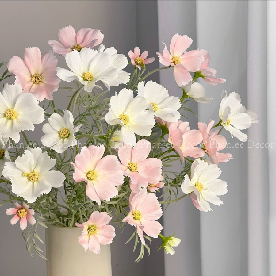 Hoa Cánh Bướm 1 Cành 5 Bông 1 Nụ lãng mạn trang trí nhà cửa