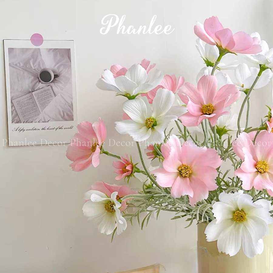 Hoa Cánh Bướm 1 Cành 5 Bông 1 Nụ lãng mạn trang trí nhà cửa