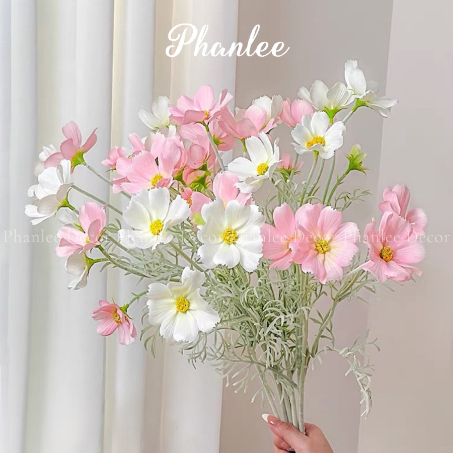 Hoa Cánh Bướm 1 Cành 5 Bông 1 Nụ lãng mạn trang trí nhà cửa