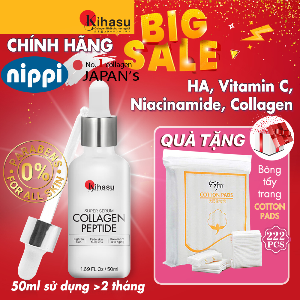 Serum Sáng da với serum collagen tươi KIHASU cao cấp từ Nhật Bản: chuyên sâu về da,ngăn ngừa lão hoá da, tăng đàn hồi da
