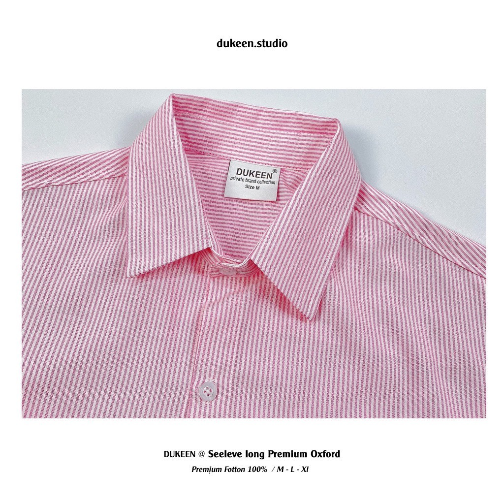 Áo Sơ Mi Nam Nữ Unisex Form Rộng Tay Ngắn Hàn Quốc Premium Oxford Stripe SM033