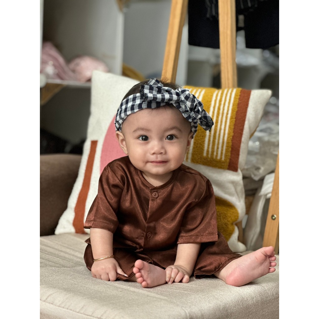 Bộ quần áo bà ba nông dân trẻ em. Bộ bà ba lụa trơn cho bé (3 - 30kg)