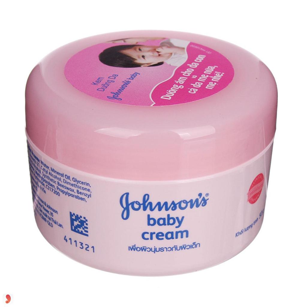 Kem dưỡng ẩm Johnson Baby Milk Cream 50g, kem dưỡng da cấp ẩm chăm sóc da toàn diện