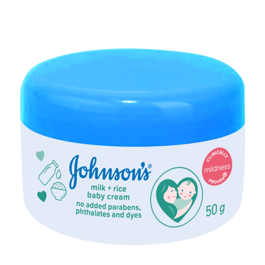 Kem dưỡng ẩm Johnson Baby Milk Cream 50g, kem dưỡng da cấp ẩm chăm sóc da toàn diện