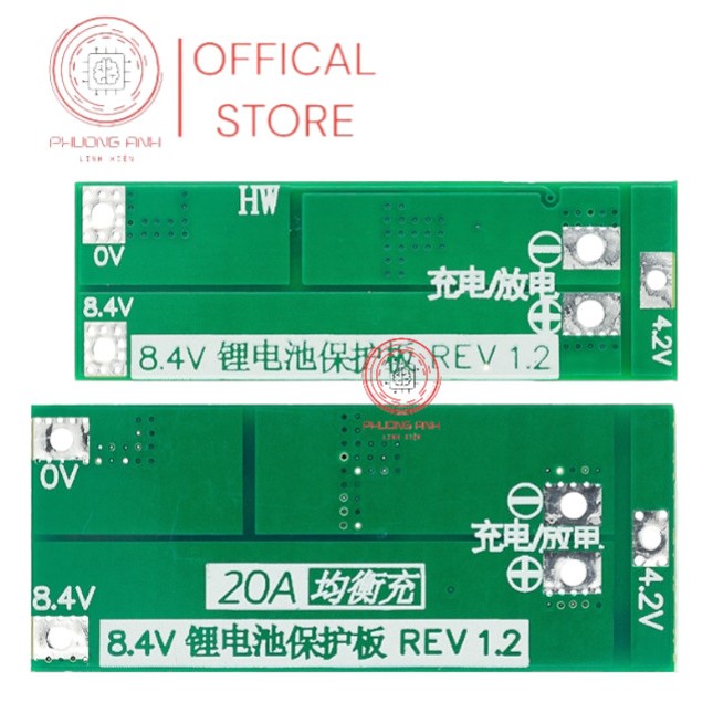 Mạch bảo vệ sạc pin 18650/Li-ion Lithium 2S 20A 7.4V 8.4V kích thước 4.5x1.5cm/4.8*2cm