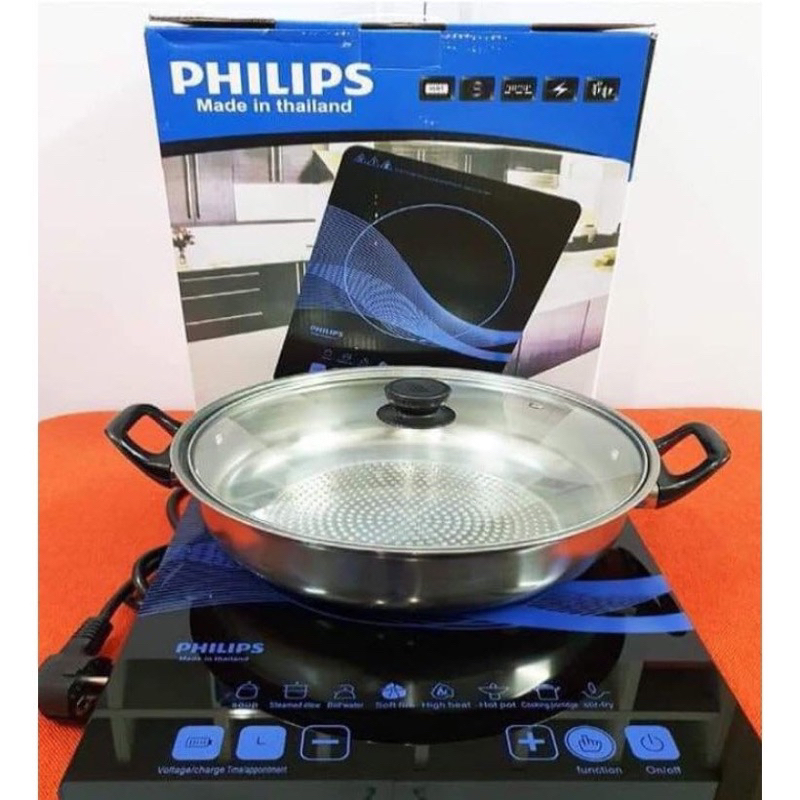 Bếp điện từ philips hàng công ty bảo hành chính hãng 12 tháng đun mọi loại nồi đáy từ tặng kèm nồi