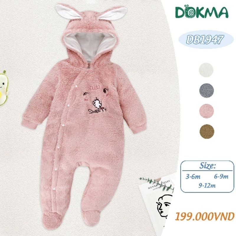 Body lông cừu siêu mềm Dokma, body đùi cộc tay cài giữa BU Baby siro