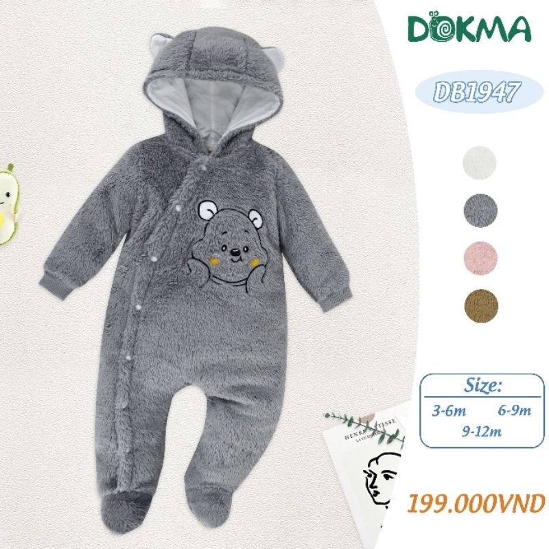 Body lông cừu siêu mềm Dokma, body đùi cộc tay cài giữa BU Baby siro