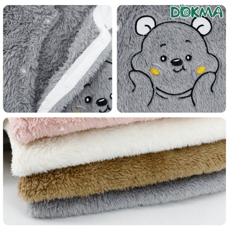 Body lông cừu siêu mềm Dokma, body đùi cộc tay cài giữa BU Baby siro