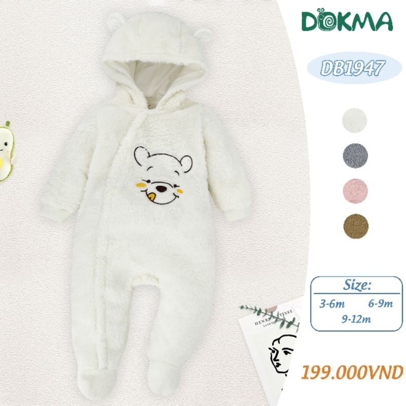 Body lông cừu siêu mềm Dokma, body đùi cộc tay cài giữa BU Baby siro