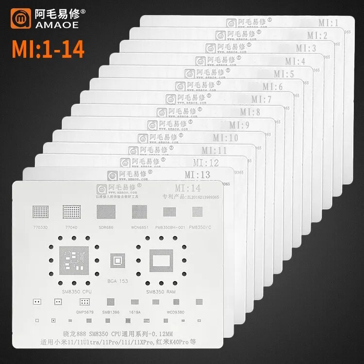 Vỉ làm chân IC Mi:10 đến Mi:19 AMAOE XIAOM l