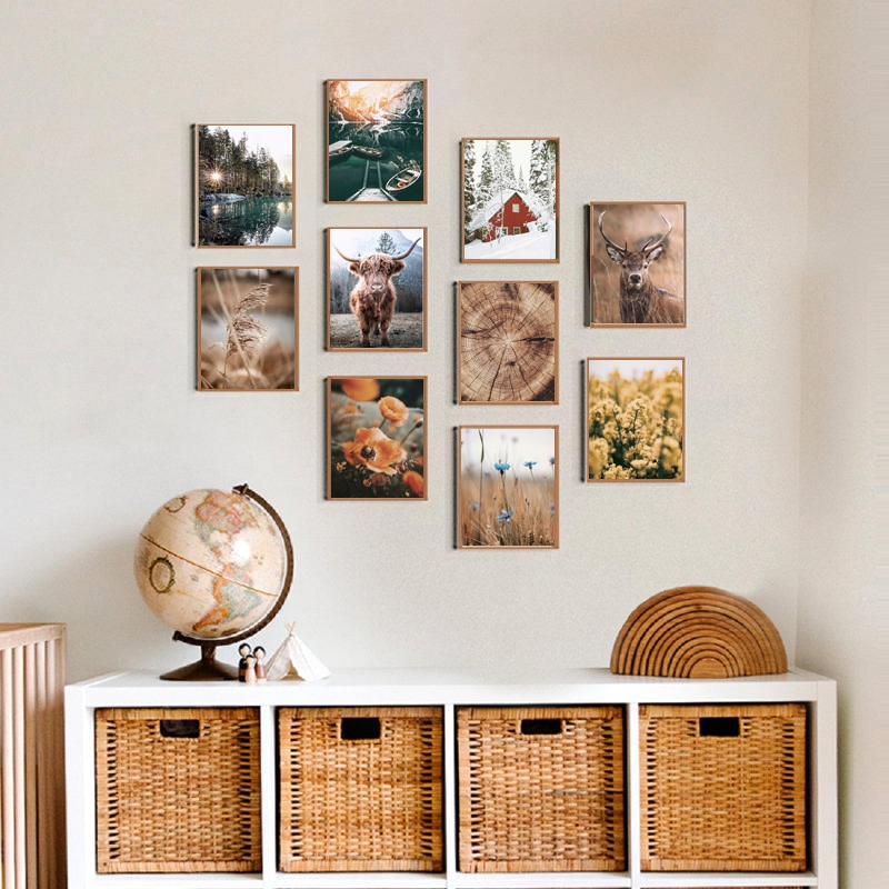 Set 10 tranh dán tường decor treo phòng Black and White