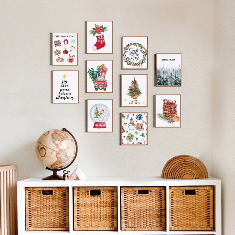 Set 10 tranh dán tường decor treo phòng Black and White