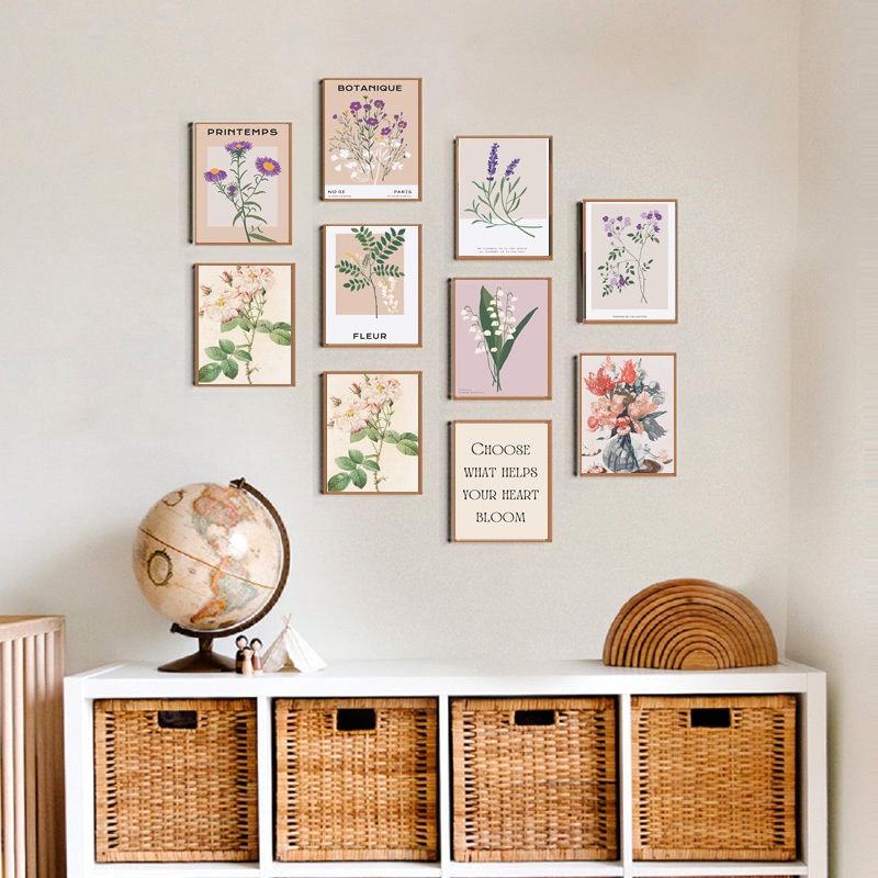 Set 10 tranh dán tường decor treo phòng Black and White