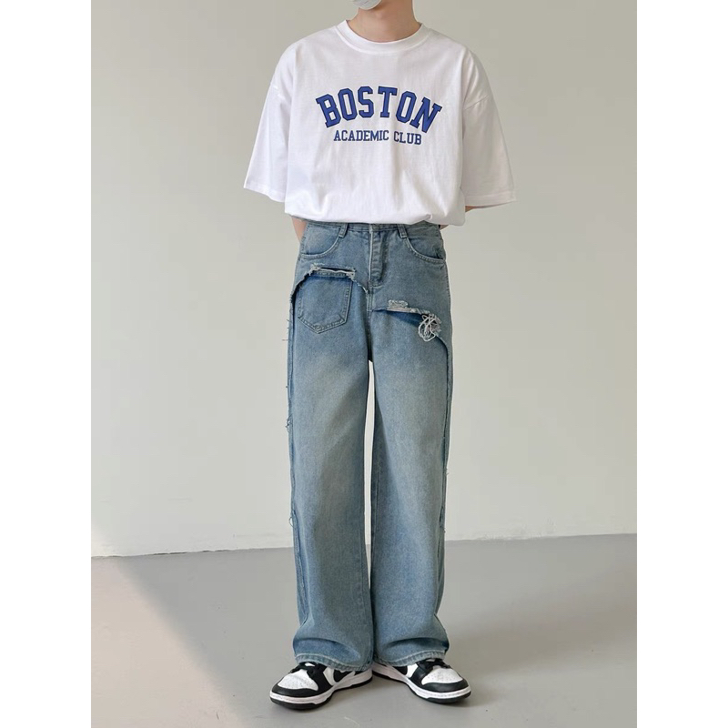 DANTO JEANS - Quần Baggy Phối Túi