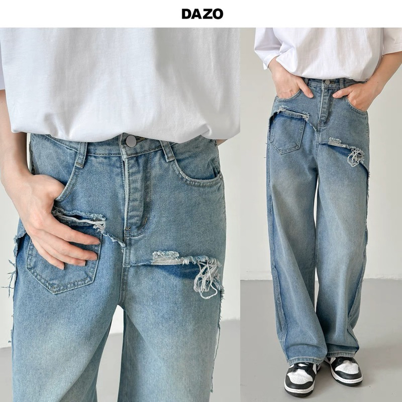 DANTO JEANS - Quần Baggy Phối Túi