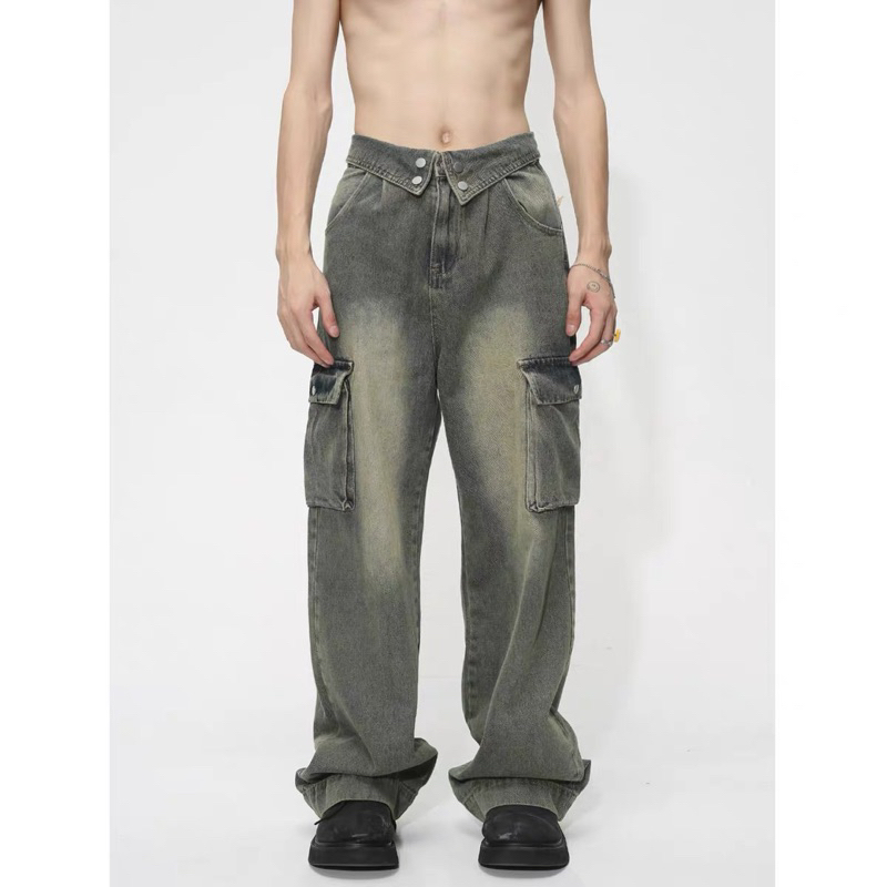 BAGGY BOX JEANS - Quần Jeans Túi Hộp Cao Cấp Trễ Lưng 1224