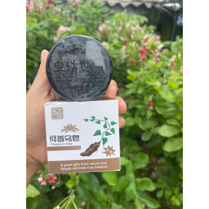 Xà phòng gội đầu hà thủ ô giúp kích thích mọc tóc giúp làm đen tóc chắc khoẻ