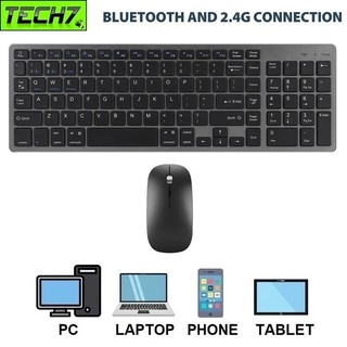 Bộ Bàn phím chuột không dây K835 - pin sạc - đa kết nối bluetooth 5.0 + 3.0 + Usb wireless 2.4g
