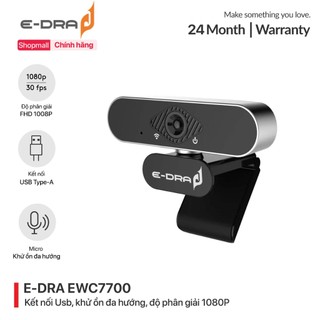 Webcam máy tính e-dra ewc7700 fullhd 1080p/ 30fps - camera pc 1080p có micro học online livestream ewc77000 - chính hãng