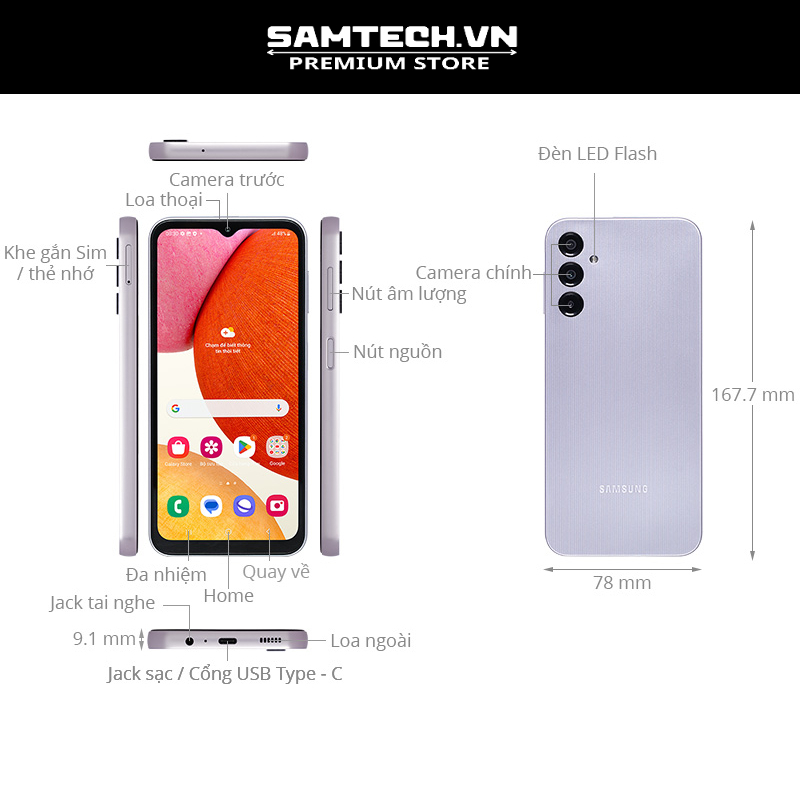 Điện thoại Samsung Galaxy A14 - Hàng chính hãng