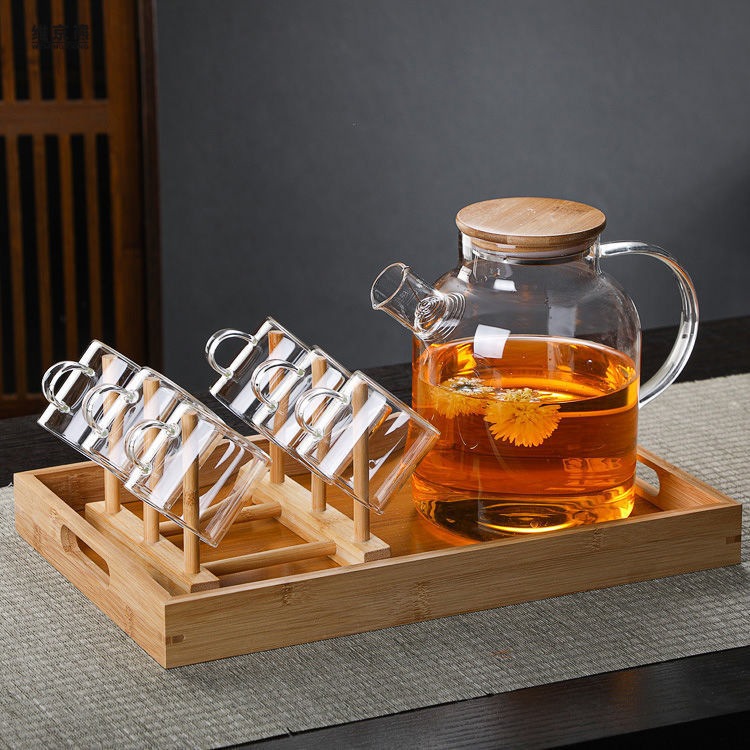 Bộ bình cốc thủy tinh chịu nhiệt JY-7, bình 1000ml + 6 ly 150ml