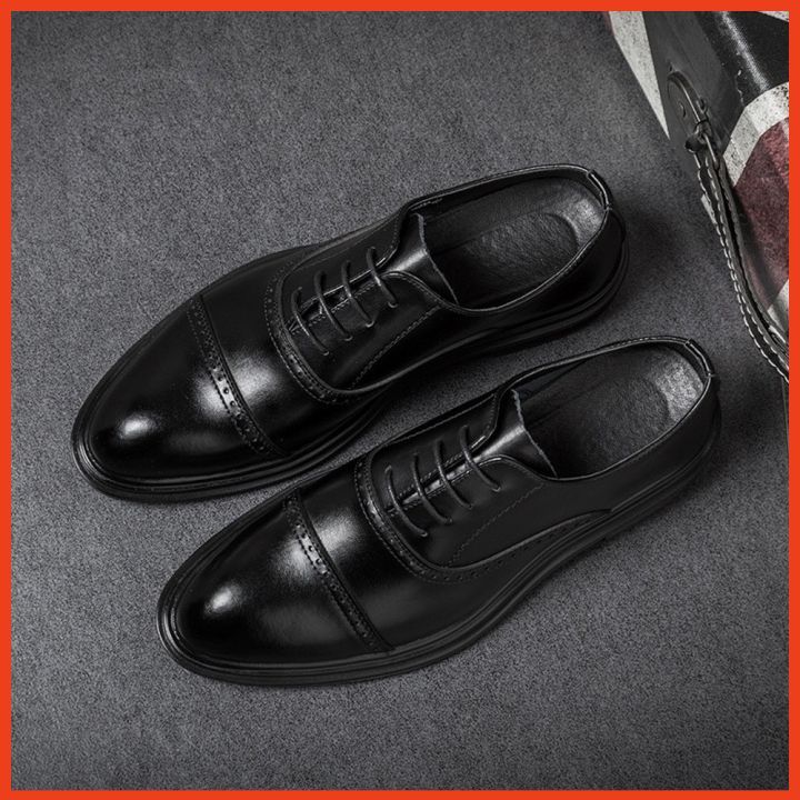 Giày Tây Nam Oxford Công Sở Da Bò Nguyên Tấm Đế Cao 4cm Phong Cách Trẻ Trung Sang Trọng Lịch Lãm