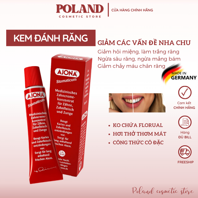 Kem đánh răng giảm hôi miệng, cao răng Ajona 25ml