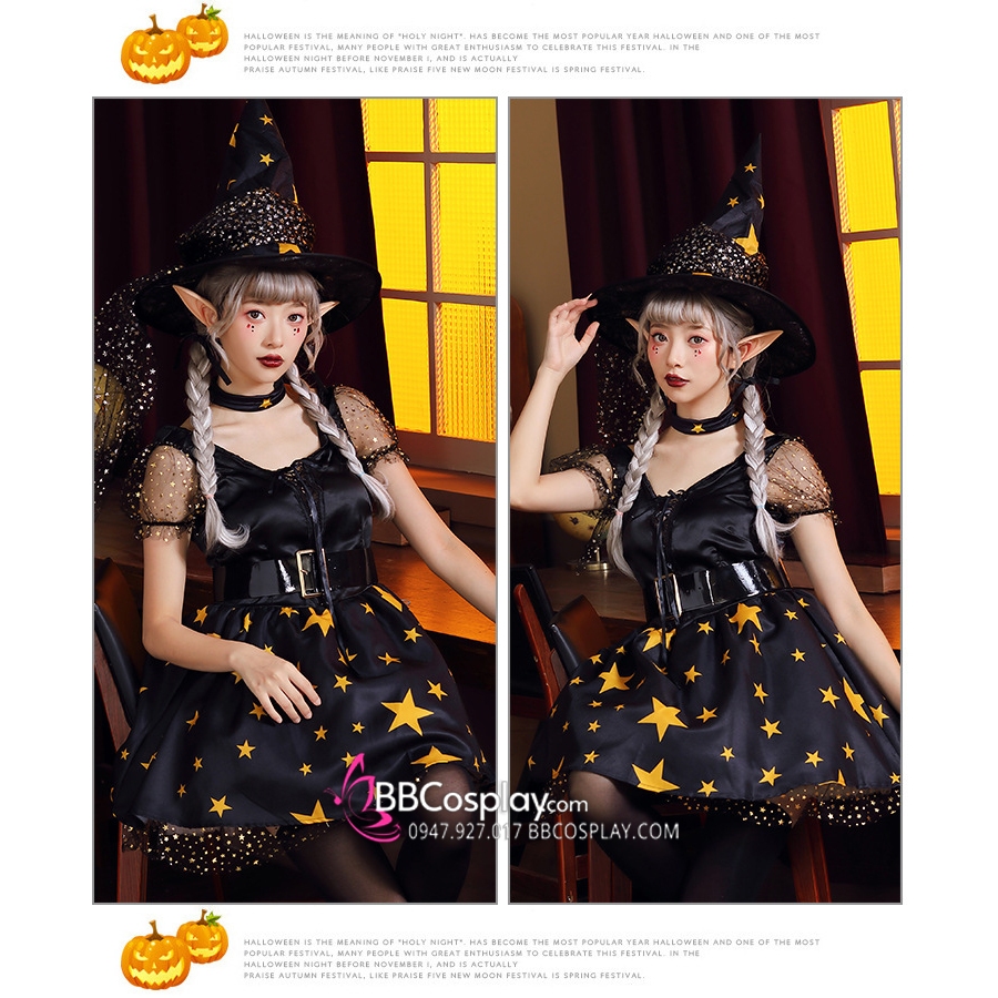Trang Phục Nữ Phù Thuỷ Ngôi Sao Halloween - 16278
