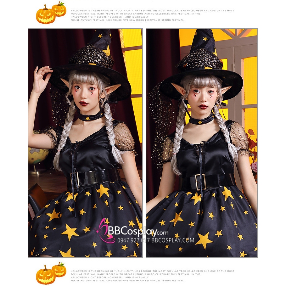 Trang Phục Nữ Phù Thuỷ Ngôi Sao Halloween - 16278