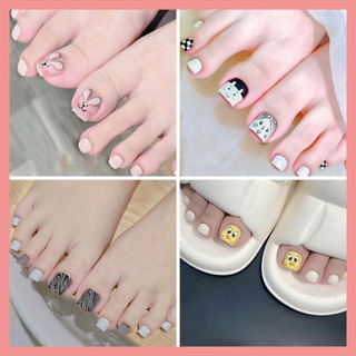 Nail box chân thiết kế hình thật - Móng chân giả bộ 24 móng sơn gel
