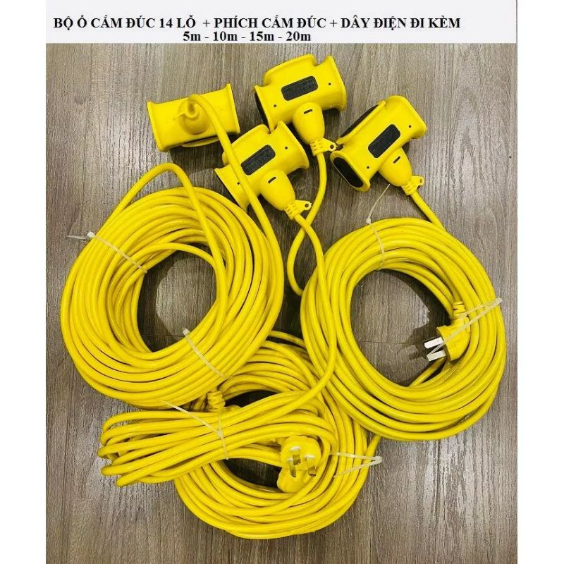 Cuộn Dây Điện Kèm Ổ Cắm, Phích Cắm Đúc Chịu Lực Cao Đa Năng Tiện Lợi Dài 30m