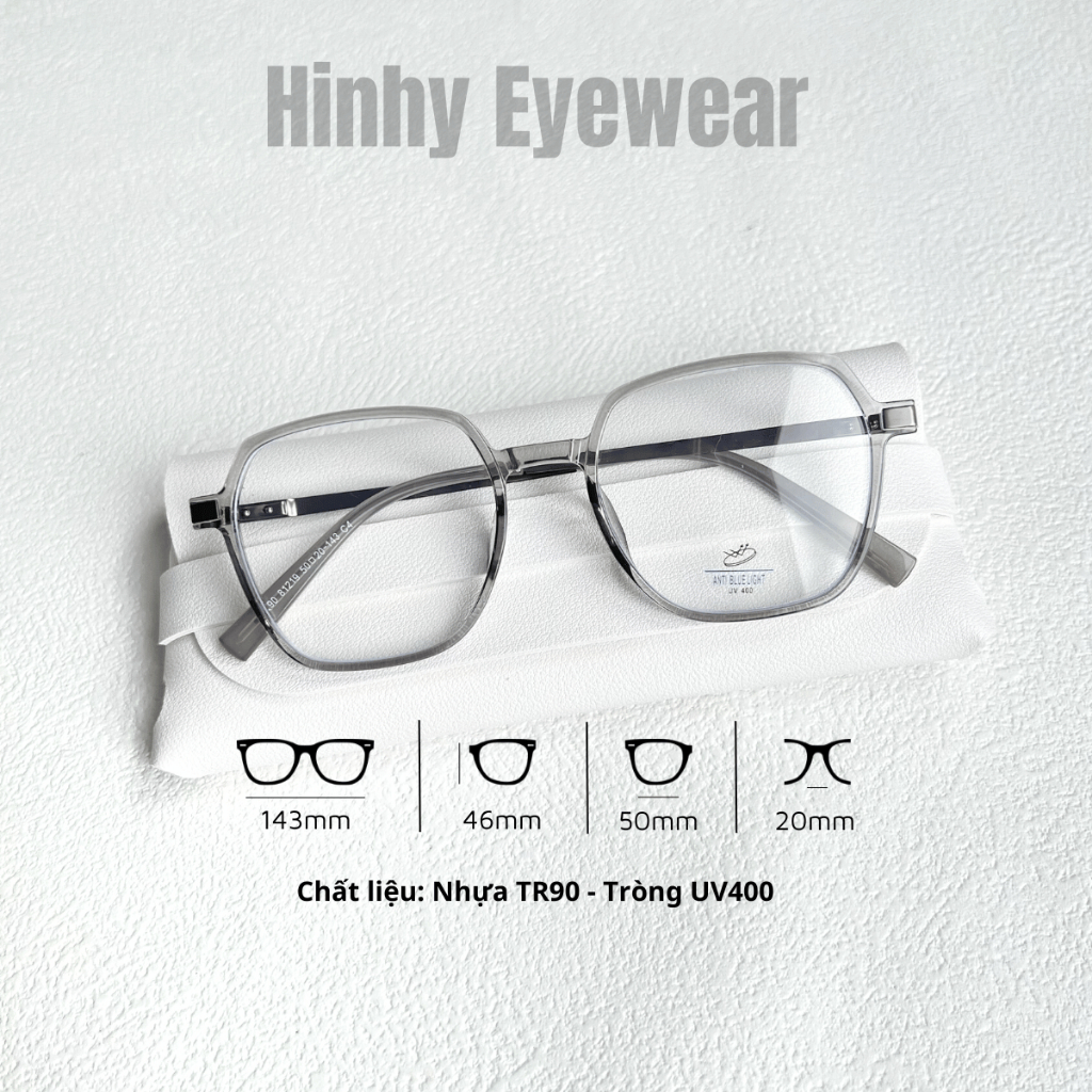 Gọng Kính Cận Nam Nữ Lục Giác Cao Cấp Giả Cận Mảnh Nhẹ Hinhy Eyewear 81219