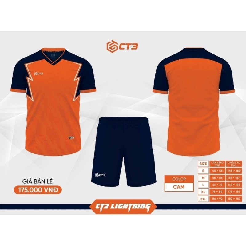 BỘ QUẦN ÁO BÓNG ĐÁ CT3 LIGHTNING