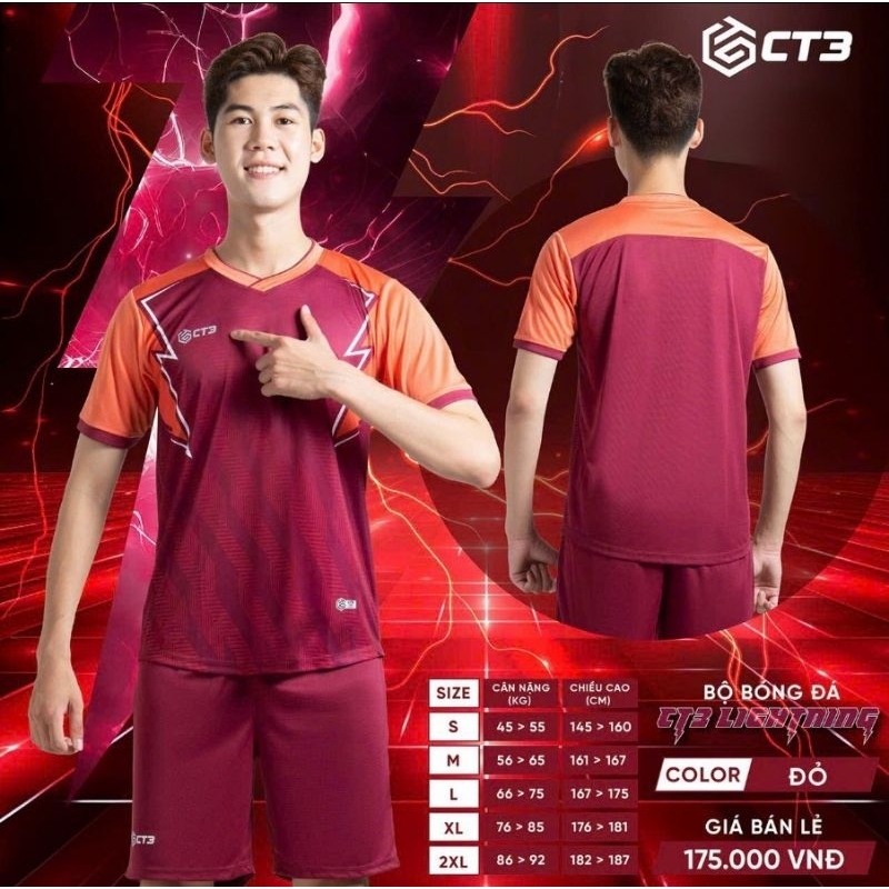 BỘ QUẦN ÁO BÓNG ĐÁ CT3 LIGHTNING