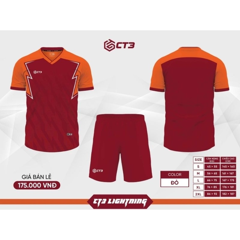 BỘ QUẦN ÁO BÓNG ĐÁ CT3 LIGHTNING