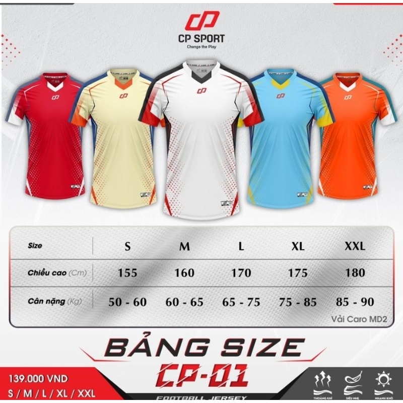 BỘ QUẦN ÁO BÓNG ĐÁ CP-01