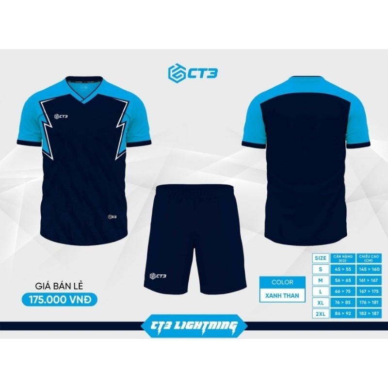 BỘ QUẦN ÁO BÓNG ĐÁ CT3 LIGHTNING