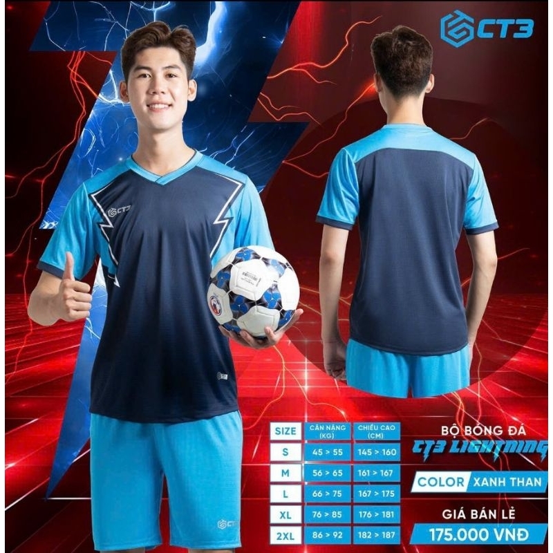 BỘ QUẦN ÁO BÓNG ĐÁ CT3 LIGHTNING