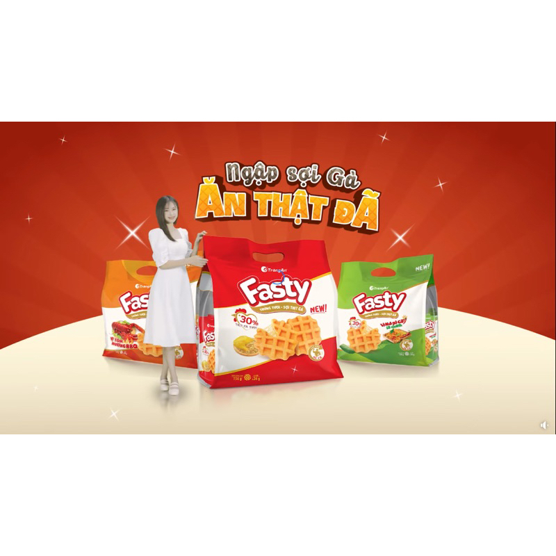 Bánh trứng tươi sợi thịt gà Fasty gói 150g