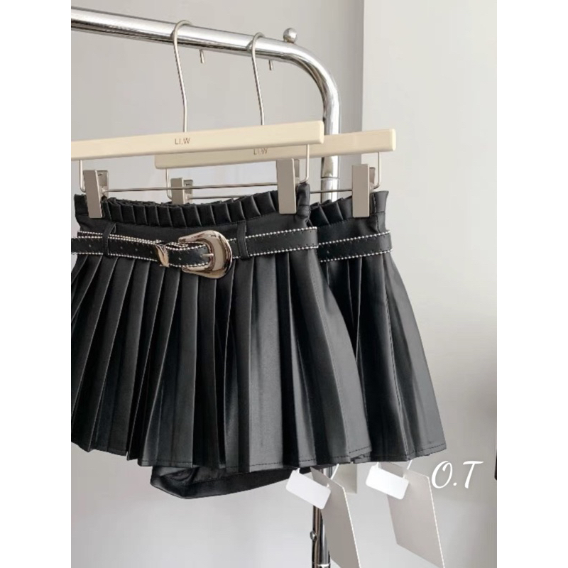 Chân váy da ngắn hotgirl xếp ly hàng QC loại 1