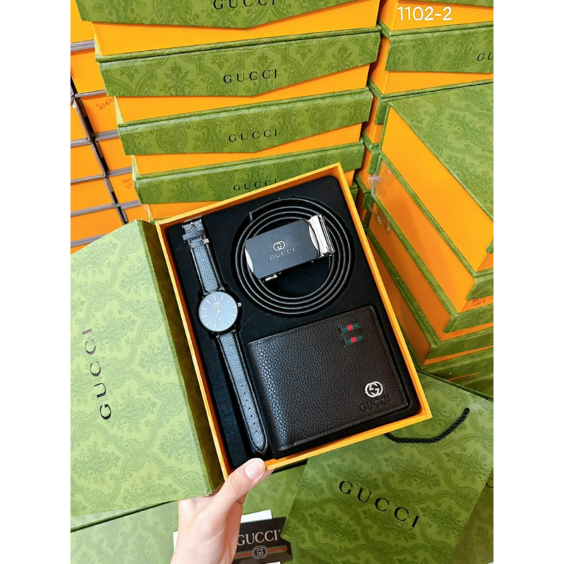 SET 3 THẮT LƯNG GC FULLBOX NAM CHÂM + TÚI GIẤY