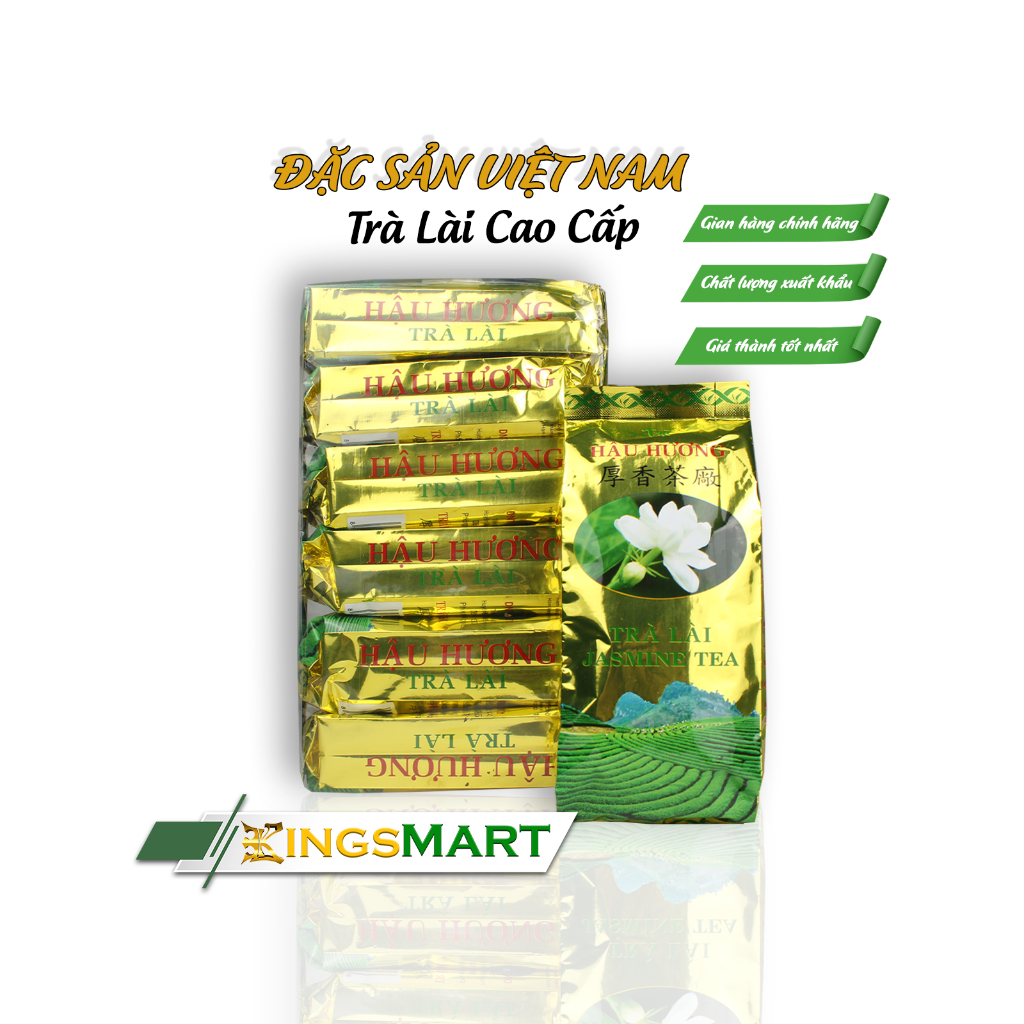 Lốc 6 Gói Trà Lài 50gr - Thương hiệu Hậu Hương - Đặc sản Lâm Đồng - 50G/Gói - Kingsmart