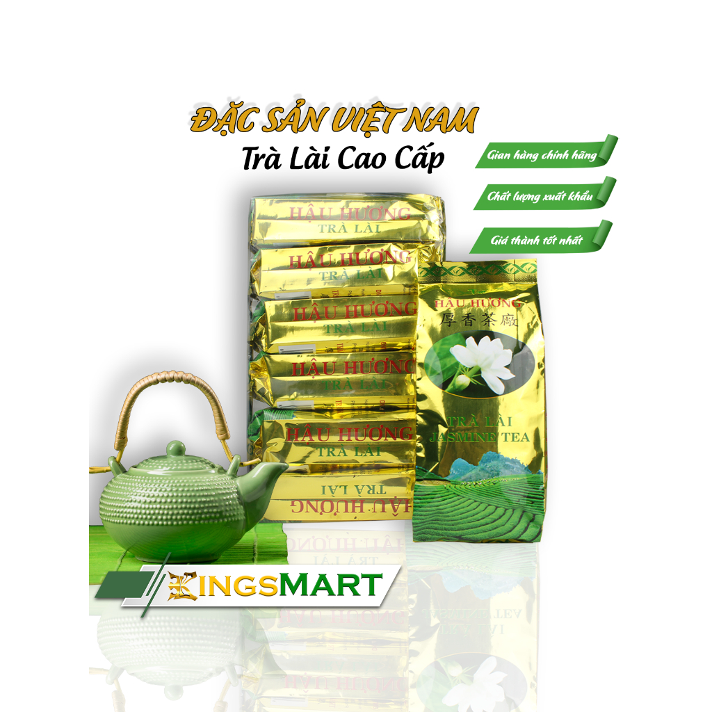 Lốc 6 Gói Trà Lài 50gr - Thương hiệu Hậu Hương - Đặc sản Lâm Đồng - 50G/Gói - Kingsmart