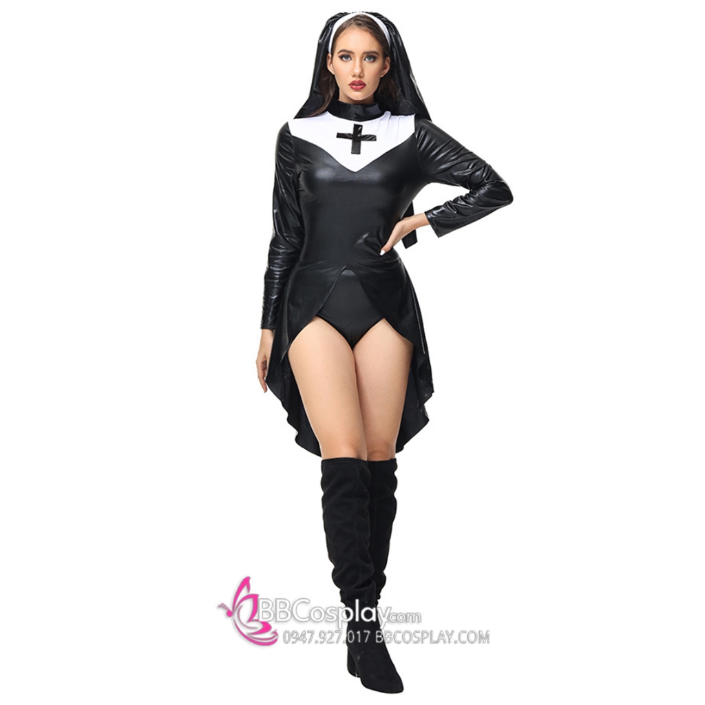 Trang Phục Valak Ma Sơ Sexy Vải Da Halloween - 7666