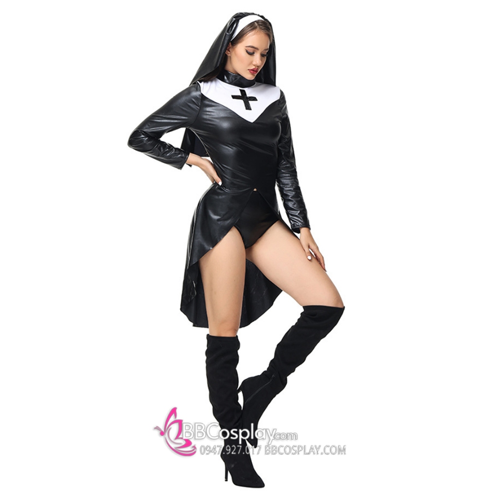 Trang Phục Valak Ma Sơ Sexy Vải Da Halloween - 7666
